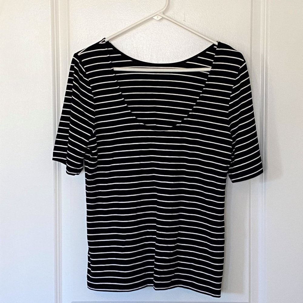 3/4 length tee, Target, Medium, Blue & White Striped